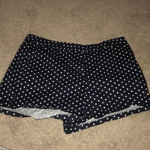 Elle blue and white polka dot shorts